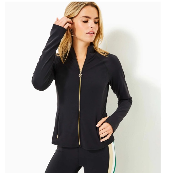 Lilly Pulitzer Tops - LILLY PULITZER Luxletic BLACK  Full Zip Women's Jacket SIZE S